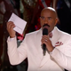 Steve Harvey showing the cue card he misread during the Miss Universe pageant Dec. 20, 2015, with the correct winner of the pageant written on it.
YouTube/FOX Screenshot